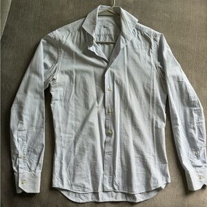 Blue/white striped button down